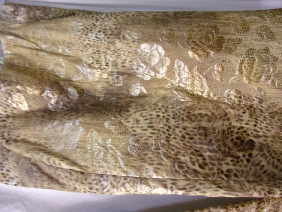 Traje Falda Vintage Worth Paris Dorado Estampado Leopardo 10/8 Fabuloso Traje Foto 4 de 4