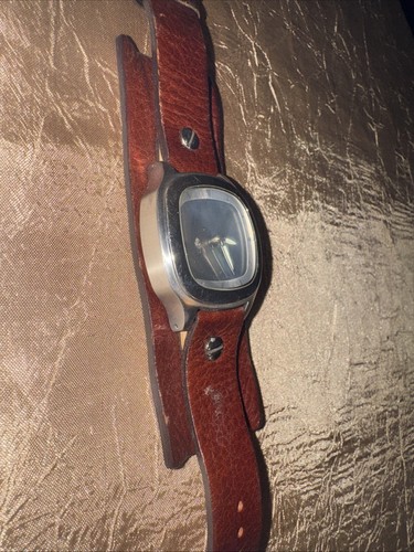 Vintage Fossil Big Tic Analog and Digital Mens Watch Wide Brown Leather Band - Picture 12 of 12