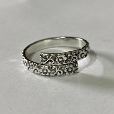 Handmade Flower Ring Sterling Silver Adjustable Floral Ring Unique Ring AM007