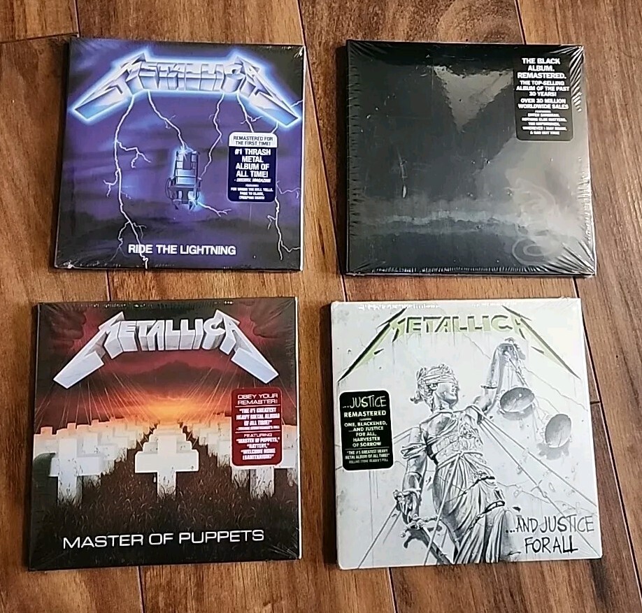 Metallica 4 CD Lot Black Album, Ride The Lightning, Master Of Puppets, Justice