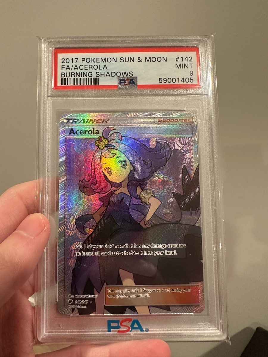 PSA 9 MINT Acerola 142/147 Sun & Moon Burning Shadows Full PSA 9 MINT Acerola 142/147 Sun & Moon Burning Shadows Full