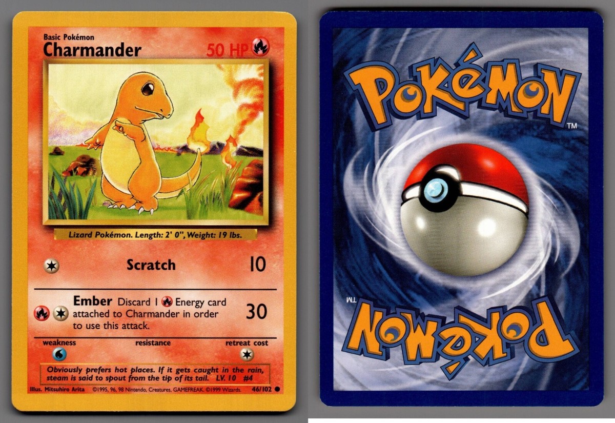 pokemon base set common card #46/102 charmander #46 [Shadowless] Authentic Pokemon Pokemon Base Set common card featuring Charmander (#93) Charmander #46 Prices | Pokemon