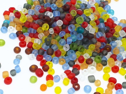 500 PERLES DE ROCAILLE MULTICOLORE MAT GIVRE Ø 4 mm 6/0 - CREATION BIJOUX - Foto 2 di 3