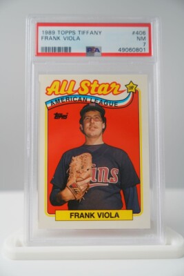 1989 Topps Baseball Card #406 Frank Viola Minnesota Twins PSA 7 NM