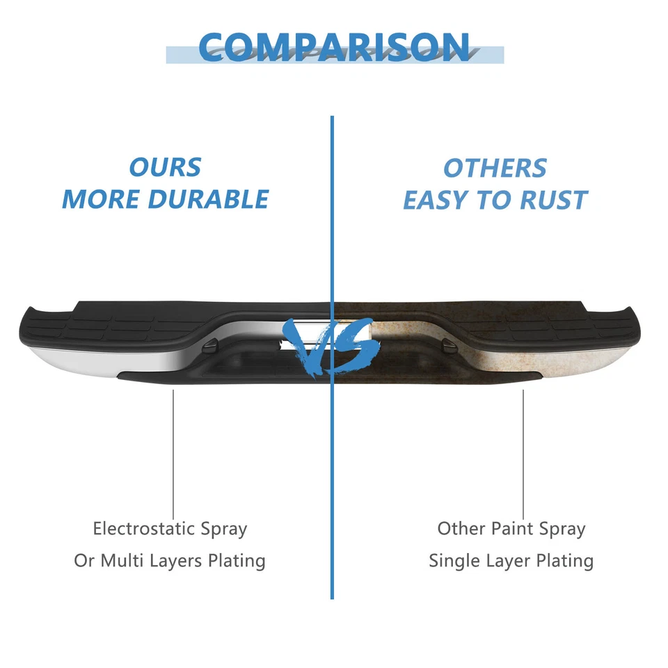 Chrome Rear Complete Step Bumper Assembly Fits 1999-2006 Chevy Silverado 1500 - Изображение 3 из 4