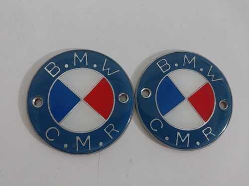 Polished Metal Gas Tank Emblem 60mm Pair – Fits BMW R25 R26 R27 R12