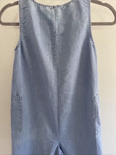 Nautica Girl Size L 12 14 Blue Jean Summer Jumpsuit Romper Sleeveless Front Tie - Picture 7 of 8