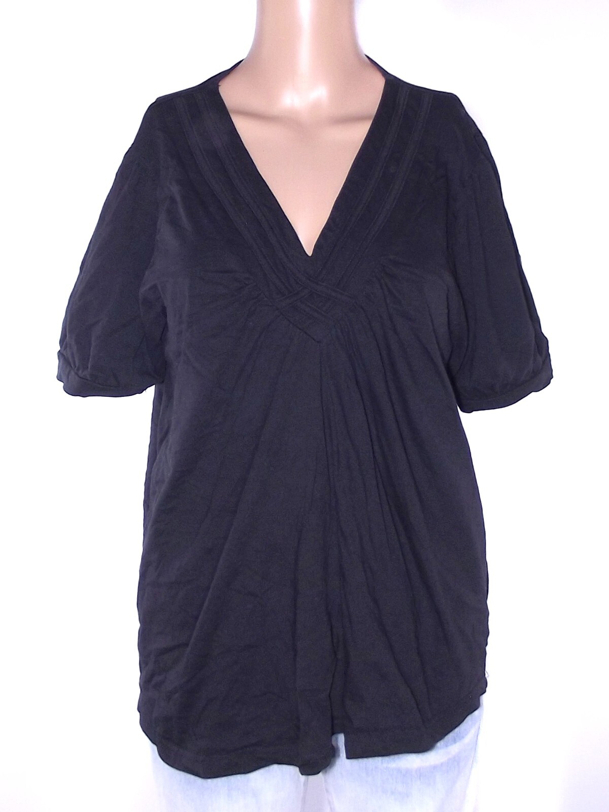 Bernardi Maglia Blusa Top Jersey Donna Manica Corta Nero L Large It 44 Eu 40