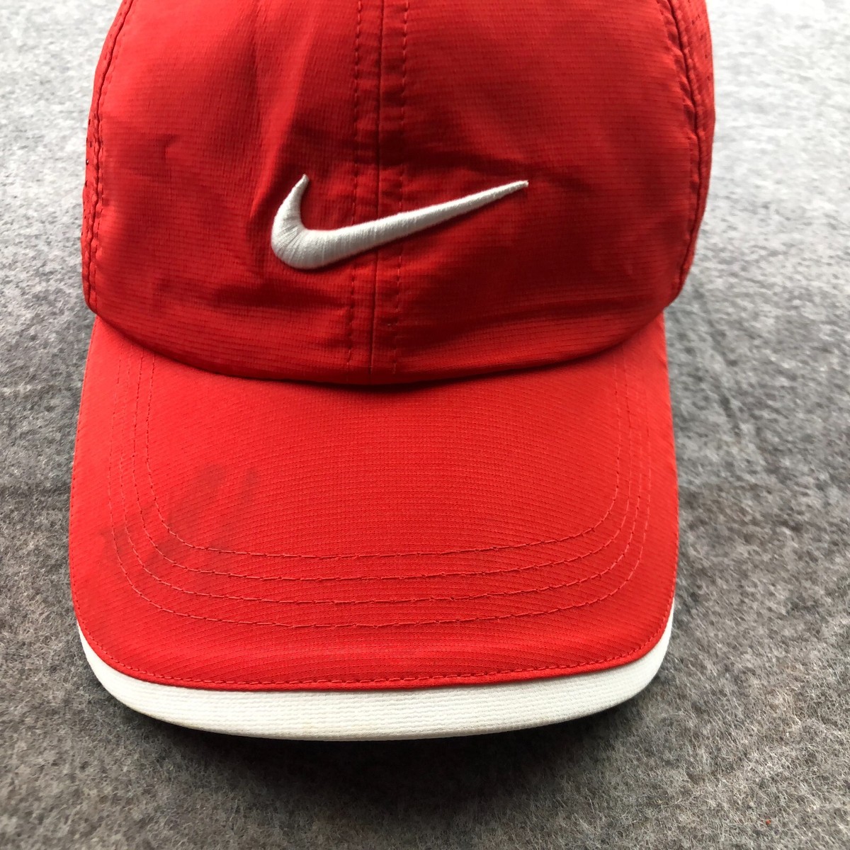 Nike Hat Cap Adjustable Red Embroidered Swoosh Golf Mens One