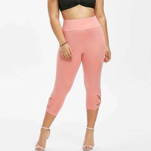 Plus Size 18-28 Women Stretch 3/4 Capri Pants Cropped Sports Leggings Trousers - Picture 7 of 49
