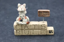 Suzi Skoglund "Cats Rule" Calico Cat Figurine