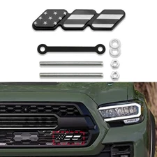 Tri-color US Flag Grille Cover Badge Emblem For Toyota Tacoma TRD 4Runner Tundra