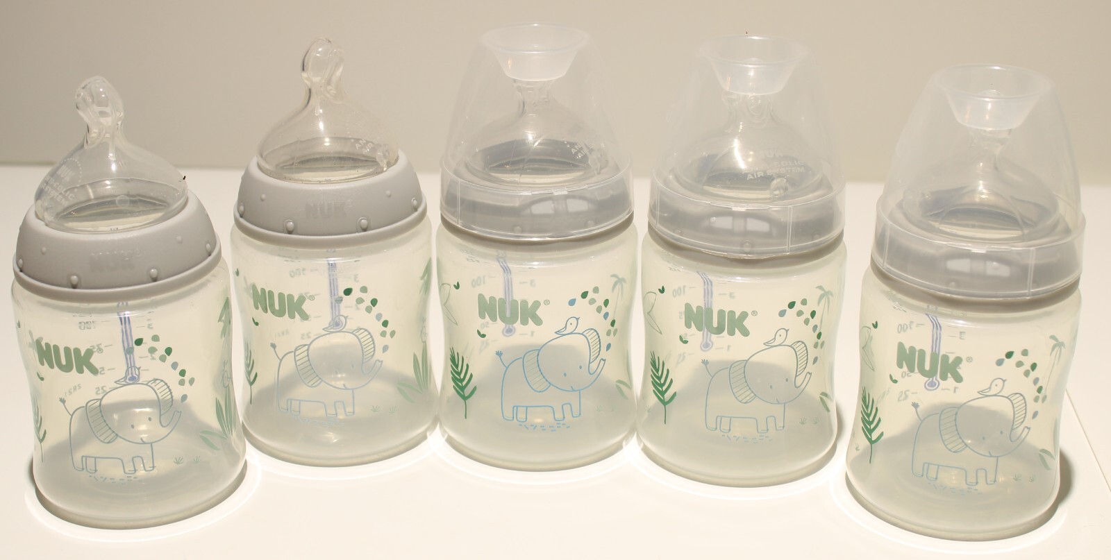 Anti-colic Air System 5pk 5oz Elephant Design *missing Caps*