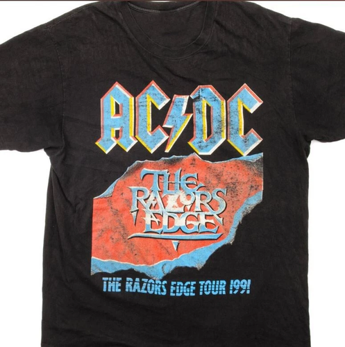 Vintage AC/DC 1991 Razors Edge Tour T-Shirt Black Rock Tee All Sizes ...