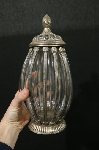 antico vaso speziale vetro ingabbiato indiano anni 40 900 argentato no murano - Bild 13 von 24