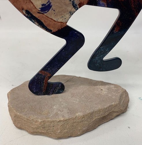 Indischer Stil Metall mehrfarbig Figur 15" groß Statue auf einem Felsen Skulptur - Bild 5 von 7