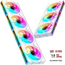 7PCS ARGB Fan- 4 Forward Fans 3 Reverse Fans  28 LED,120mm 4pin PWM Silent