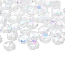 60 Pcs Transparent Shamrock Beads Jewelry Bracelet Making Supplies, AB Rainbow