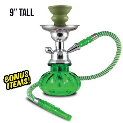 9'' Green 1 Hose Hookah Set Pumpkin Premium Hookah Shisha FAST SHIPPING
