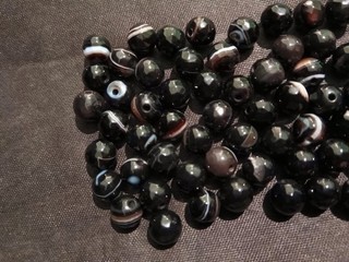 120 Pcs Rare Tibetan Black Natural Agate Dzi 6mm Round Beads !!!!!!!!