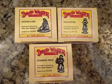 RARE 3 David Winter Cottages  Miniature Bronze Figures