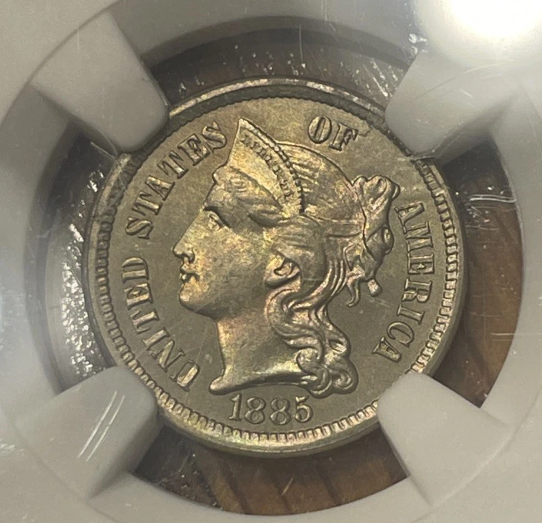 1885 Proof Three Cent Nickel 3CN PCGS PR64 CAC - Image 2 of 4