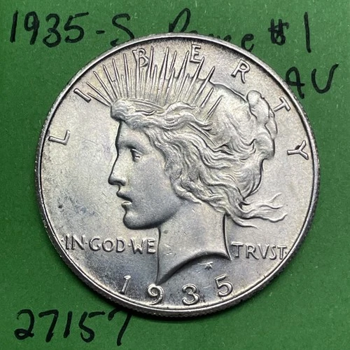 1935-S Peace Silver Dollar $1 CH AU Choice About Uncirculated Very Tough Date