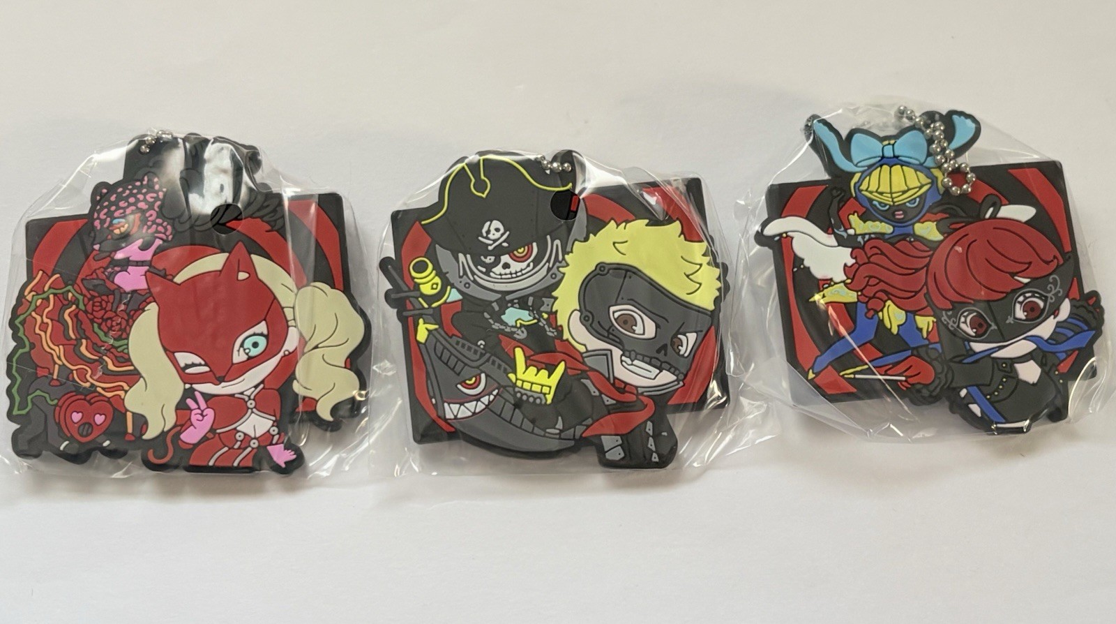 BANDAI PERSONA5 THE ROYAL Capsule Rubber Mascot Skull Panther Violet 3-Piece Set thumbnail 2