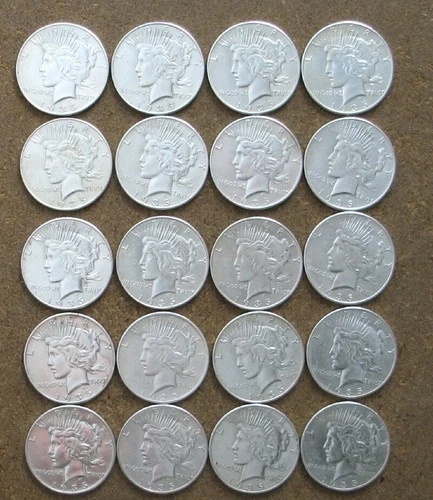 ROLL 1935-P  PEACE SILVER DOLLARS..  AU/BU    (UP TO 5 ROLLS AVAILABLE)