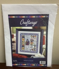 New Sealed Craftways Counted Cross Stitch Kit Blue Winter Fun Sampler # 562930