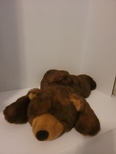 Commonwealth Large Plush Brown Bear Stuffed Animal Laying Down