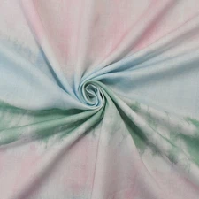Green-Multi Rayon Famous Maker Horizontal Tie Dye Print Twill Woven Fabric
