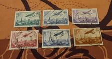 FRANCE POSTE AERIENNE N°8 À 13 AVIONS SURVOLANT PARIS TIMBRES OBLITERES