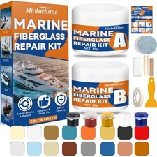 Fiberglass Boat Repair Kit (Color Match), Marine Fiberglass Repair Kit for Bo...