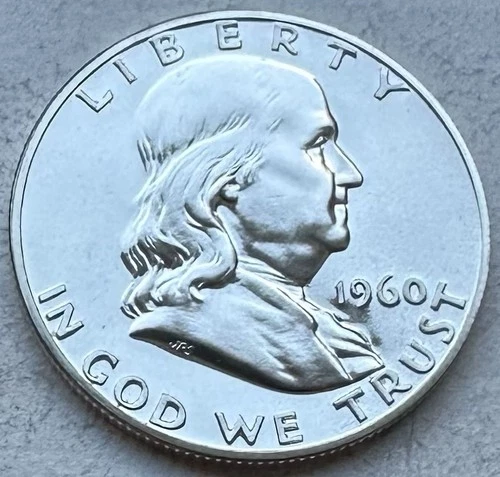 1960 Proof Franklin Half Dollar 90% Silver-INV#8444