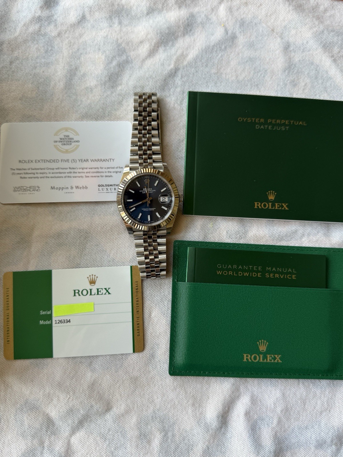 Rolex Datejust 41, 2020, Blue Dial, Jubilee Bracelet, 126334, Papers and Box image 5