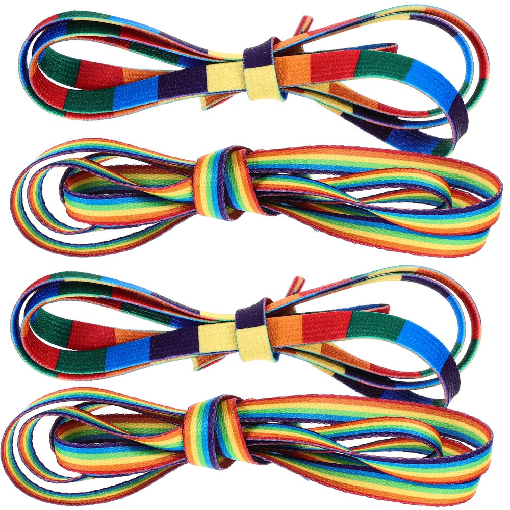 APL 4 paia di lacci arcobaleno lacci in pizzo per scarpe da ginnastica