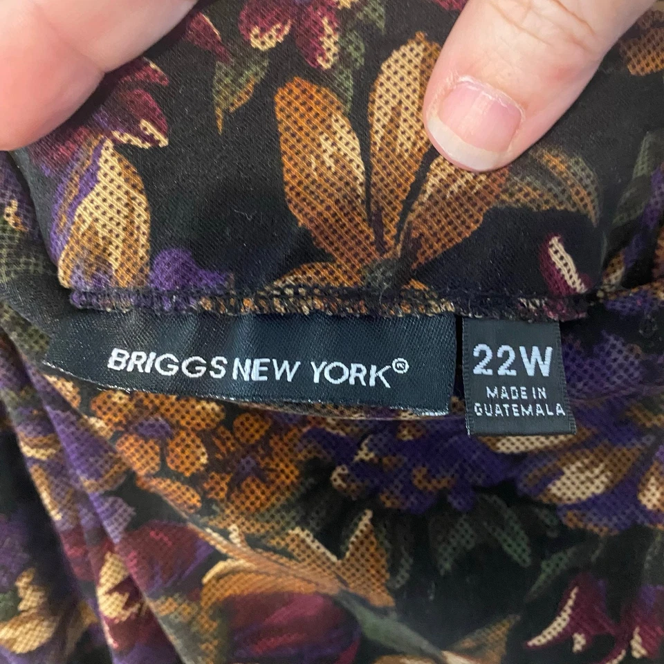 复古 Briggs 纽约花卉长裙 22W Velvety 秋季挂毯学术界 — 第 4/4 张图片