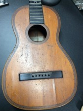Rare Antique 19th Century Romantic Guitar Project w/case