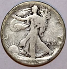 1916-S Obverse Walking Liberty Silver Half Dollar - VG - #2183E