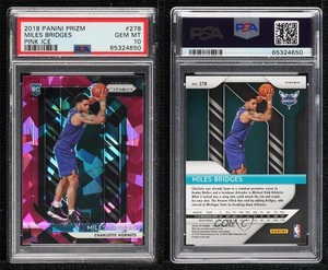 2018-19 Panini Prizm Pink Ice Prizm Miles Bridges #278 PSA 10 GEM MT Rookie RC