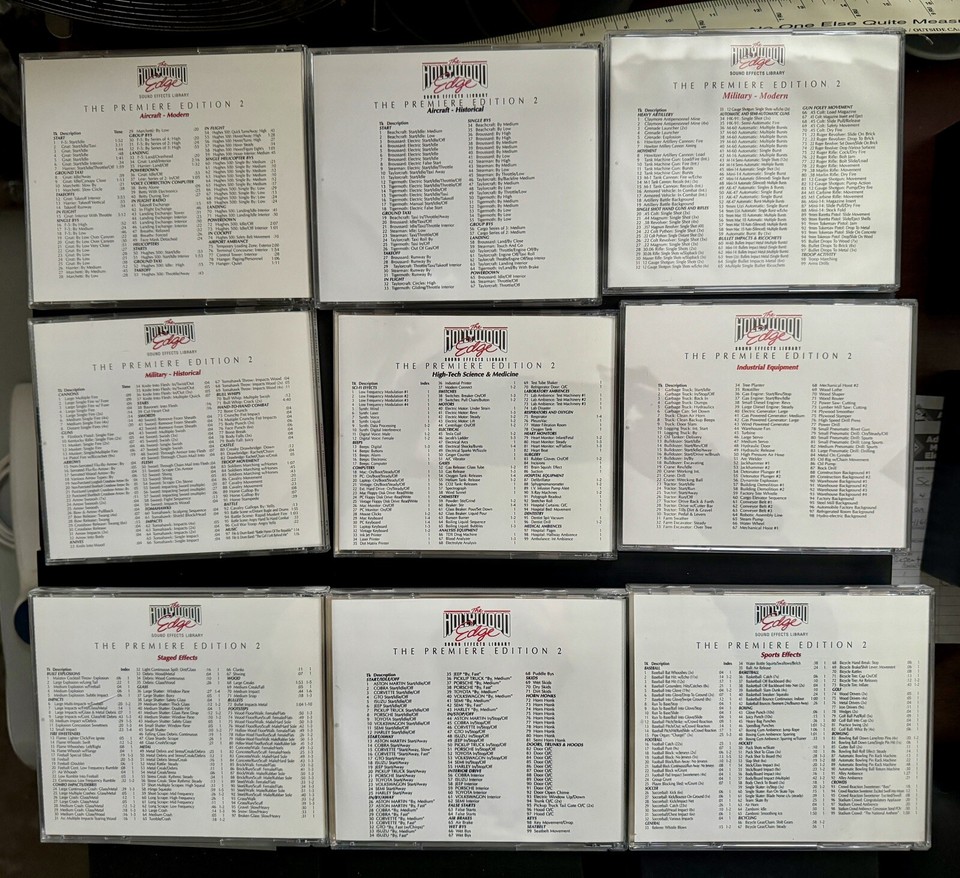 Hollywood Edge Premiere Edition Sound Effects & ATX Library 4 X CDs Box