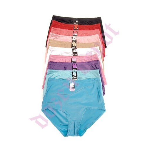 Lot 6 Full Coverage High Waist Very Light Tummy Control Satin Girdle Panties - Picture 5 of 12