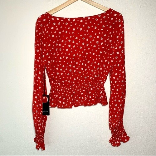 Neu mit Etikett Privacy Please Josephine langärmliges Blusentop rot Blumenmuster Small - Bild 7 von 9