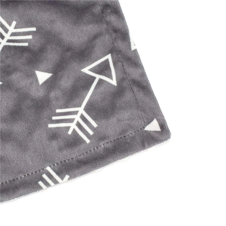 Baby Blanket for Boys Soft Minky with Double Layer Dotted Backing, Gray Arrow - Image 2 of 4