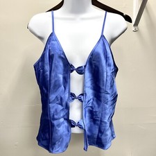 Vintage 90s Fredericks Of Hollywood Womens Large Cami Bow Purple Peekaboo Satin