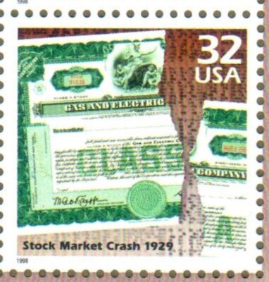 Stock Market Crash 1929 Great Depression MNH 32 Cent US Stamp