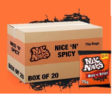 Nik Naks Nice 'n' Spicy Crisps 20 x 75g Perfect for Parties Spicy Snacks, Bulk