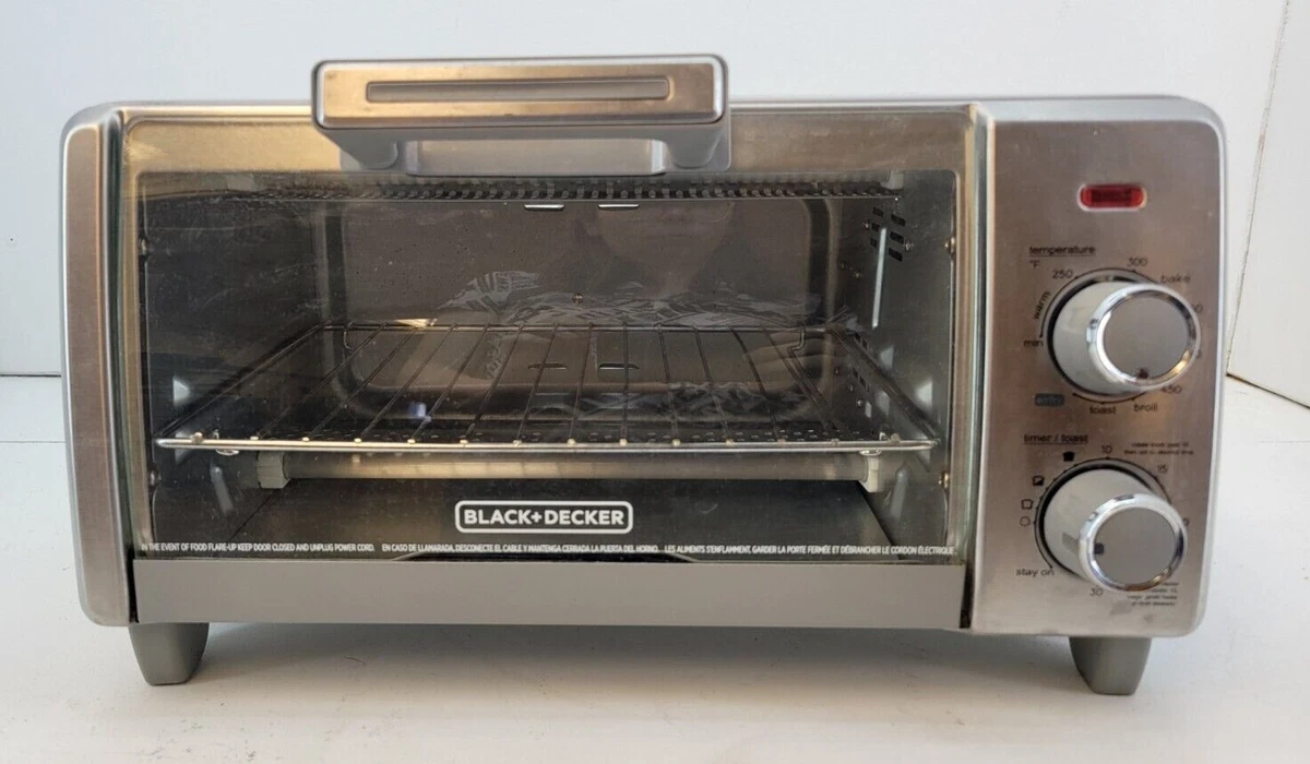 BLACK DECKER Crisp N Bake Air Fry 4 Slice Toaster Oven Silver