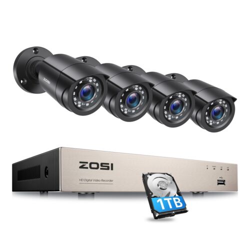 ZOSI 5MP Lite 8CH DVR 1080P Outdoor Security Camera System with Hard Drive 1TB - Picture 1 of 10